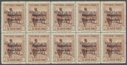 24098 Spanische Besitzungen Im Golf Von Guinea: 1932, 50 Pieces 2 Cts Redish Brown With Overprint Not On M - Guinea Spagnola