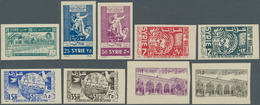 24212 Syrien: 1949/1957, U/m Collection Of 16 IMPERFORATE Issues (=69 Stamps): Michel Nos. 586/16, 627/40, - Syrien