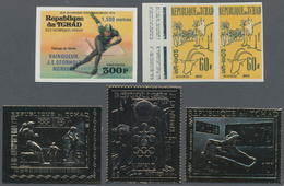 24260 Tschad: 1961/2000 (ca.), Accumulation In Box With Stamps And Miniature Sheets Incl. Many IMPERFORATE - Altri & Non Classificati