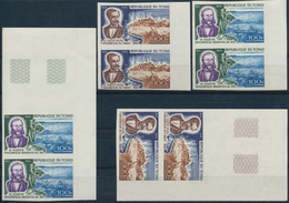 24261 Tschad: 1965-80, Four Stockcards With Imperf Stamps, Pairs And Blocks, Die Proofs, Thematics, Very F - Sonstige & Ohne Zuordnung