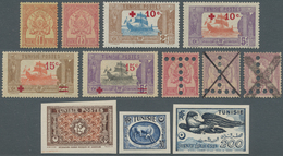 24270 Tunesien: 1888/1975 (ca.), Accumulation On Album Pages Etc. In Large Box With Several Better Issues - Tunisia (1956-...)