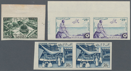 24281 Tunesien: 1953/1961, Almost Exclusively U/m Accumulation Of Apprx. 330 IMPERFORATE Stamps, Mainly Fr - Tunisia (1956-...)