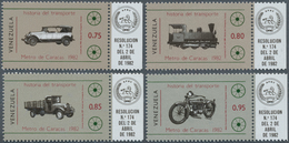 24336 Venezuela: 1983, History Of Traffic Complete Set Of Four (Lincoln 1923, Locomotive 128 From 1889, Wi - Venezuela