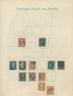 24360 Vereinigte Staaten Von Amerika: 1857/1933, Mainly Used Collection On Ancient Album Pages, Slightly V - Sonstige & Ohne Zuordnung