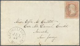 24368 Vereinigte Staaten Von Amerika: 1860's/1870's: Four Inland Covers Each Franked 3c. (rose Or Green, R - Altri & Non Classificati