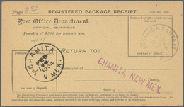 24390 Vereinigte Staaten Von Amerika: 1902-1904, Registered Package Receipt Cards With Good New Mexico Can - Andere & Zonder Classificatie