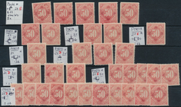 24415 Vereinigte Staaten Von Amerika - Portomarken: 1894, A Scarce Lot Of 33 Values Of POSTAGE DUE 50 C Du - Strafport