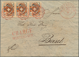 24475 Alle Welt: 1845/1880 (ca.), FORGERIES (stamps And Entire), Collection Of 38 Fronts With Most Spectac - Collections (sans Albums)