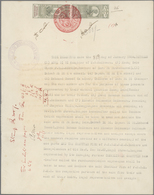 24644 Asien: 1896/1930 (ca.), Accumulation With About 30 Documents Mostly Bearing Fiscal Stamps Incl. Indi - Altri - Asia