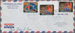24672 Asien: 1965/1971, GULF STATES (Ajman, Dubai, Fujeira), Group Of Eight (mainly Registered) Airmail Co - Andere-Azië