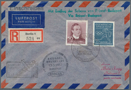 24810 Flugpost Deutschland: 1955/1965, Sammlung Von 100 Augenscheinlich Nur Verschiedenen Erst- Und Sonder - Posta Aerea & Zeppelin