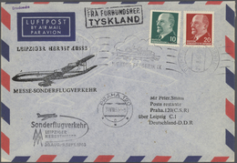 24812 Flugpost Deutschland: 1956 - 1980 (ca.), DDR, Posten Von über 570 Speziellen Flugbelegen, Sehr Viele - Poste Aérienne & Zeppelin