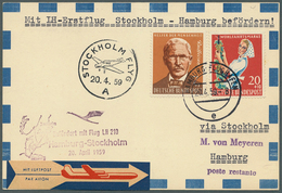 24817 Flugpost Europa: 1928/1990, SCHWEDEN LUFTPOST, Vielseitiger Sammlungsbestand Von Ca. 250 Briefen Und - Sonstige - Europa