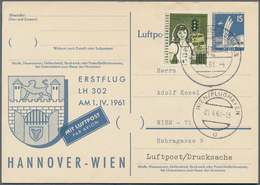 24838 Flugpost Alle Welt: 1956-1961 Ca.: Collection Of About 240 First Flight Covers And Cards, By Various - Autres & Non Classés