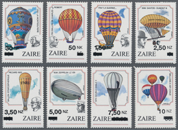 24985 Thematik: Ballon-Luftfahrt / Balloon-aviation: 1994, ZAIRE: 200 Years Aviation Complete Set Of Eight - Alberi