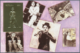 25046 Thematik: Film / Film: 1994, Guyana. CHARLY CHAPLIN BIRTHDAY CENTENARY. Lot Of 100 SILVER Blocks And - Cinéma