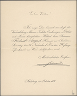 25157 Thematik: Königtum, Adel / Royalty, Nobility: 1880/1900 (ca): ROYAL Correspondence Of Queen Maria Cr - Königshäuser, Adel