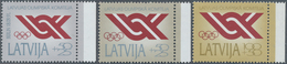 25336 Thematik: Olympische Spiele / Olympic Games: 1992, LATVIA: National OLYMPIC Committ Set Of Three In - Autres & Non Classés