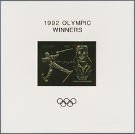 25343 Thematik: Olympische Spiele / Olympic Games: 1992, Guyana. Lot Containing 20 GOLD Souvenir Sheets An - Sonstige & Ohne Zuordnung