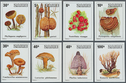 25424 Thematik: Pilze / Mushrooms: 1979, ZAIRE: Mushrooms Complete Set Of Eight IMPERFORATE Values In A Lo - Funghi