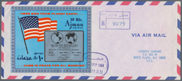 25463 Thematik: Raumfahrt / Astronautics: 1969/1973, Ajman/Fujeira, Group Of 18 Covers (registered Airmail - Sonstige & Ohne Zuordnung