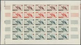 25501 Thematik: Rotes Kreuz / Red Cross: 1957 Algeria Red Cross Two Values Each As Proof Sheet Of 25, With - Rotes Kreuz