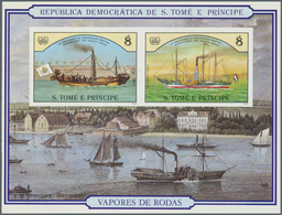 25514 Thematik: Schiffe / Ships: 1984, SAO TOME E PRINCIPE: Paddle Steamers Set Of Six Different IMPERFORA - Barche