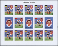 25593 Thematik: Sport-Fußball / Sport-soccer, Football: 1970, Ajman. Progressive Proofs Set Of Sheets For - Autres & Non Classés