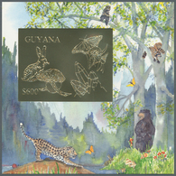 25676 Thematik: Tiere, Fauna / Animals, Fauna: 1993, Guyana. Lot Of 100 GOLD Souvenir Sheets And 100 SILVE - Autres & Non Classés