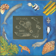 25734 Thematik: Tiere-Meerestiere / Animals-sea Animals: 1993, Guyana. Lot Of 100 GOLD Souvenir Sheets And - Vita Acquatica