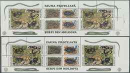 25773 Thematik: Tiere-Reptilien / Animals-reptiles: 1993, MOLDOVA: Snakes Unfolded Booklet Panes Lot Of 30 - Andere & Zonder Classificatie