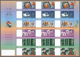 25839 Thematik: Tiere-Vögel / Animals-birds: 2001, Hongkong, Greeting Stamps (designs "Chicks", "Swans" Et - Andere & Zonder Classificatie