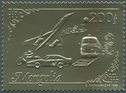 25873 Thematik: Verkehr / Traffic: 1993, Mongolia. Set Of 100 Perforated GOLD Stamps And 100 Perforated SI - Sonstige & Ohne Zuordnung