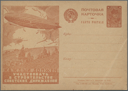 25905 Thematik: Zeppelin / Zeppelin: 1930/1932, Lot Of Five Unused Soviet Union Stationery Cards With "Zep - Zeppelins