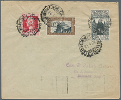 26001 Ägäische Inseln: 1917/1928, Italy Used In The Aegean, Lot Of Six Pieces And One Cover With Italian F - Egeo