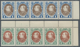 26015 Albanien: 1925, Definitive Issue 'Achmed Zogu' UNISSUED Stamps 1fr. Blue/brown And 2fr. Grey Green/r - Albanie