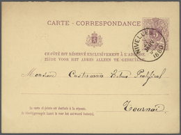26136 Belgien - Ganzsachen: 1878/1882, 5c. + 5c. Lilac Reply Card, Specialised Collection Of 13 Pieces, E. - Altri & Non Classificati