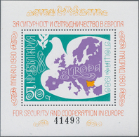 26203 Bulgarien: 1979/1985, Duplicated Lot With KSZE/CSCE Miniature Sheets Incl. Mi. Bl. 84 (40), Bl. 100 - Brieven En Documenten