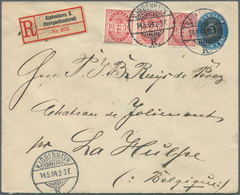 26277 Dänemark - Ganzsachen: 1892/1905, Lot Of 15 Uprated Stationeries To Foreign Destinations (Europe), C - Interi Postali
