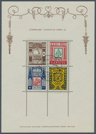 26295 Estland: 1938, Ühisabi Souvenir Sheet 43 U/m Copies And One Piece Used. Michel No. Bl. 1 (43+1), 2.7 - Estland