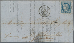 26371 Frankreich: 1849/1852, CERES, Group Of Twelve Entires Bearing Frankings 20c. Black And 25c. Blue, Sh - Gebruikt