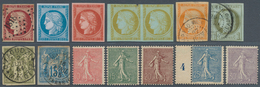 26377 Frankreich: 1850/1950 (ca.), Miscellaneous Lot Incl. Better Stamps, Essais, Varieties, Some Colonies - Gebraucht