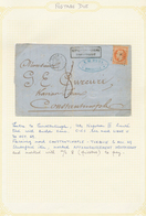 26391 Frankreich: 1854/1922, Small Collection Of 27 Letters And Cards, Well Written Up On Leaves. Containi - Gebruikt