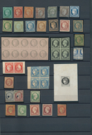 26394 Frankreich: 1860/1870 (ca.), Collection Of 46 Essais/epreuves/reprint/forgeries (and Whatever Else), - Gebruikt