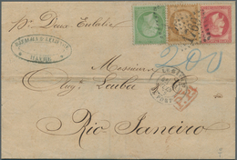 26398 Frankreich: 1865/1872, Lot Of Eight Lettersheets With Napoloen And Ceres Frankings To Brazil/Argenti - Gebraucht