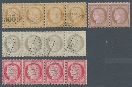 26404 Frankreich: 1870/1872, CERES SIEGE/III.REP., Group Of Four Multiples, Slightly Varied Condition: Mau - Usati