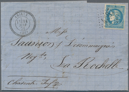 26409 Frankreich: 1871, Bordeaux Issue, Group Of Seven Entires Bearing Frankings 10c. And 20c., Incl. 20c. - Gebraucht
