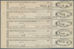 26483 Frankreich - Postpaketmarken: PARCEL POST PARIS: 1930, Two-part Coupon 'COLIS POSTAUX DE PARIS POUR - Andere & Zonder Classificatie