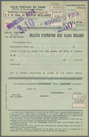 26484 Frankreich - Postpaketmarken: PARCEL POST PARIS: 1930, Three-part Coupon 'COLIS POSTAUX DE PARIS POU - Andere & Zonder Classificatie
