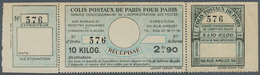 26488 Frankreich - Postpaketmarken: PARCEL POST PARIS: 1930, Three-part Coupon 'COLIS POSTAUX DE PARIS POU - Altri & Non Classificati